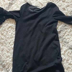 Frilly Black Boxy Dress